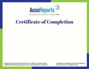 AccuReports Certificate of Completion